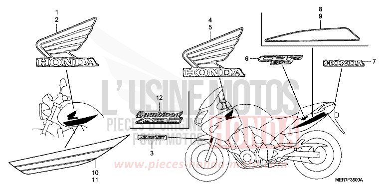 MARK for CBF600S ABS EMERGENCY RED METALLIC (R311) from 2006